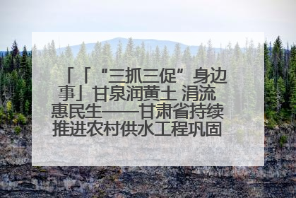 「“三抓三促”身边事」甘泉润黄土 涓流惠民生——甘肃省持续推进农村供水工程巩固提升项目建设
