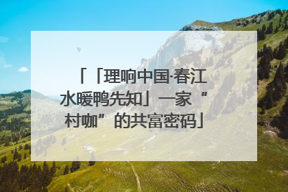 「理响中国·春江水暖鸭先知」一家“村咖”的共富密码