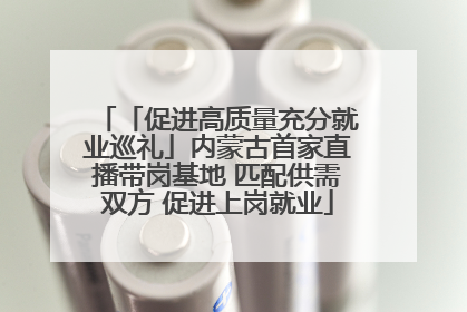 「促进高质量充分就业巡礼」内蒙古首家直播带岗基地 匹配供需双方 促进上岗就业