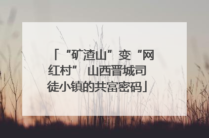 “矿渣山”变“网红村” 山西晋城司徒小镇的共富密码