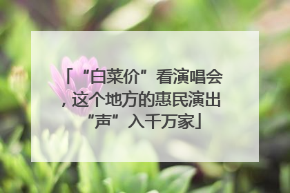“白菜价”看演唱会，这个地方的惠民演出“声”入千万家