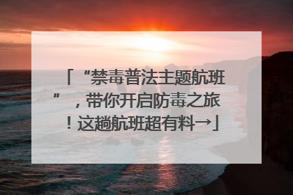 “禁毒普法主题航班”，带你开启防毒之旅！这趟航班超有料→