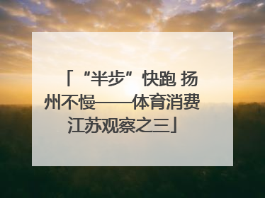 “半步”快跑 扬州不慢——体育消费江苏观察之三