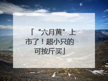 “六月黄”上市了！超小只的可按斤买