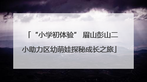 “小学初体验” 眉山彭山二小助力区幼萌娃探秘成长之旅