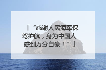 “感谢人民海军保驾护航，身为中国人感到万分自豪！”