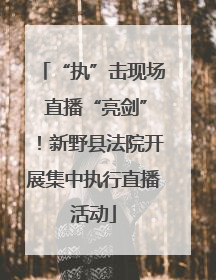 “执”击现场 直播“亮剑”！新野县法院开展集中执行直播活动
