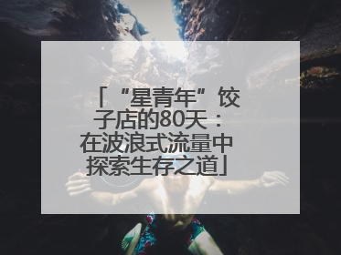 “星青年”饺子店的80天：在波浪式流量中探索生存之道