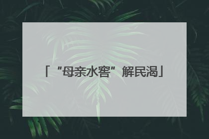 “母亲水窖”解民渴