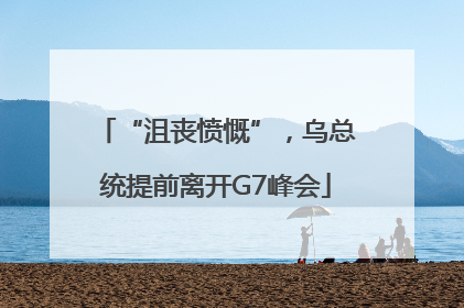 “沮丧愤慨”，乌总统提前离开G7峰会