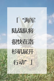 “海军陆战队将很快在洛杉矶展开行动”