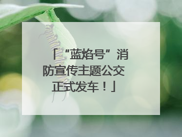 “蓝焰号”消防宣传主题公交正式发车！