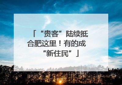 “贵客”陆续抵合肥这里！有的成“新住民”