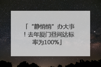 “静悄悄”办大事！去年厦门昼间达标率为100%