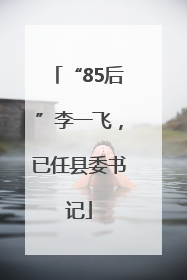 “85后”李一飞，已任县委书记