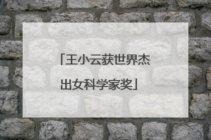 王小云获世界杰出女科学家奖