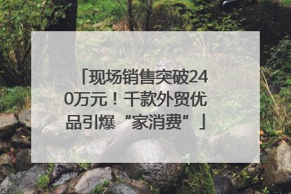 现场销售突破240万元！千款外贸优品引爆“家消费”