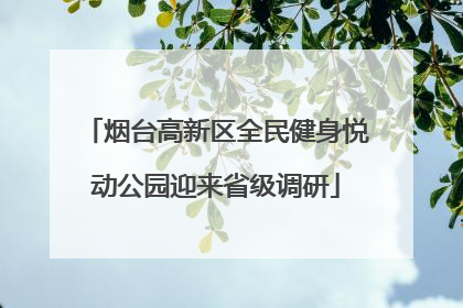 烟台高新区全民健身悦动公园迎来省级调研