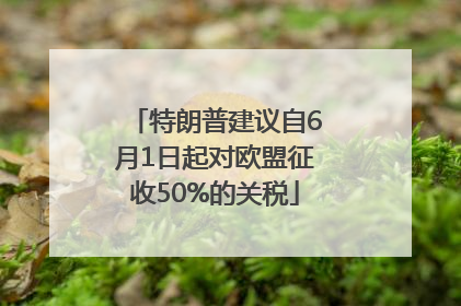 特朗普建议自6月1日起对欧盟征收50%的关税