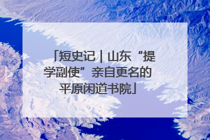 短史记｜山东“提学副使”亲自更名的平原闲道书院