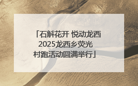 石斛花开 悦动龙西 2025龙西乡荧光村跑活动圆满举行