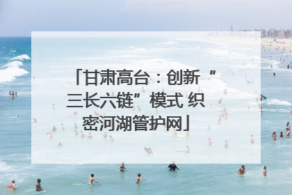 甘肃高台：创新“三长六链”模式 织密河湖管护网