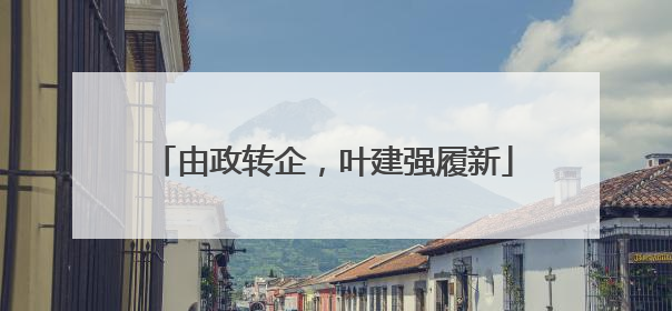 由政转企，叶建强履新