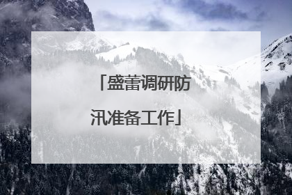 盛蕾调研防汛准备工作