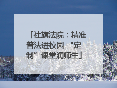 社旗法院：精准普法进校园 “定制”课堂润师生