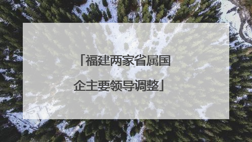 福建两家省属国企主要领导调整