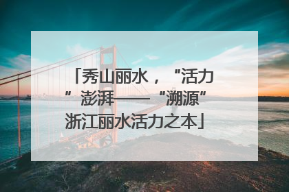 秀山丽水，“活力”澎湃——“溯源”浙江丽水活力之本