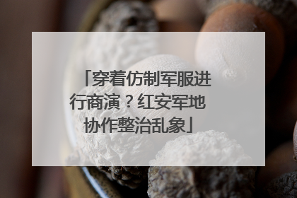 穿着仿制军服进行商演？红安军地协作整治乱象