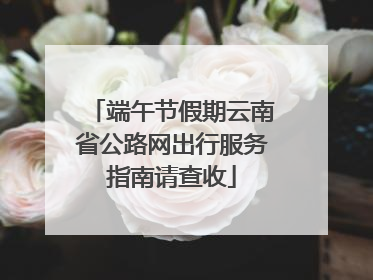 端午节假期云南省公路网出行服务指南请查收