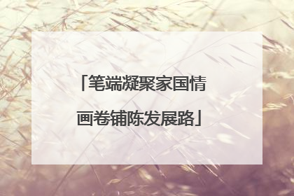 笔端凝聚家国情  画卷铺陈发展路