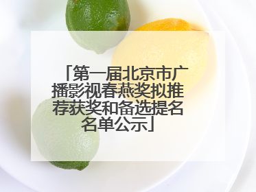 第一届北京市广播影视春燕奖拟推荐获奖和备选提名名单公示