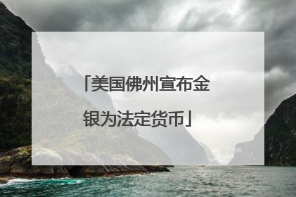 美国佛州宣布金银为法定货币