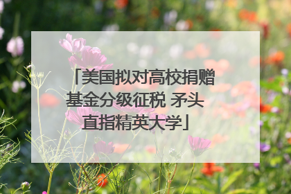 美国拟对高校捐赠基金分级征税 矛头直指精英大学