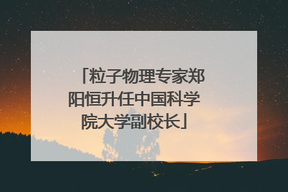 粒子物理专家郑阳恒升任中国科学院大学副校长