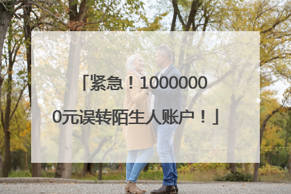紧急！10000000元误转陌生人账户！