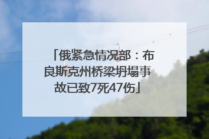 俄紧急情况部：布良斯克州桥梁坍塌事故已致7死47伤