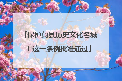 保护蔚县历史文化名城！这一条例批准通过