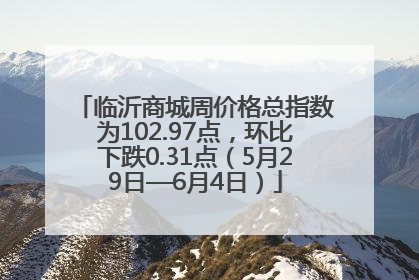 临沂商城周价格总指数为102.97点，环比下跌0.31点（5月29日—6月4日）