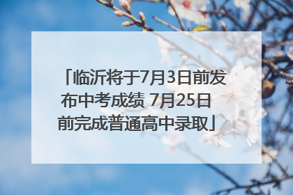 临沂将于7月3日前发布中考成绩 7月25日前完成普通高中录取