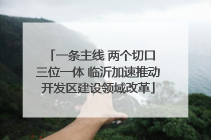 一条主线 两个切口 三位一体 临沂加速推动开发区建设领域改革