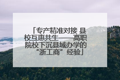 专产精准对接 县校互惠共生——高职院校下沉县域办学的“浙工商”经验
