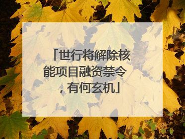 世行将解除核能项目融资禁令，有何玄机
