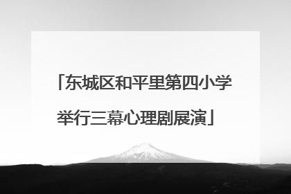 东城区和平里第四小学举行三幕心理剧展演
