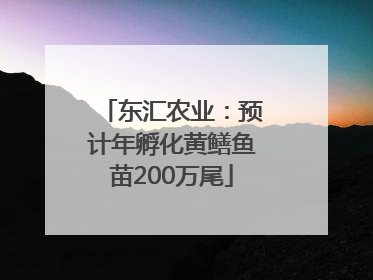 东汇农业：预计年孵化黄鳝鱼苗200万尾