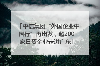 中信集团“外国企业中国行”再出发，超200家日资企业走进广东