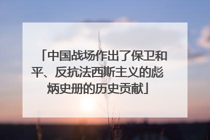 中国战场作出了保卫和平、反抗法西斯主义的彪炳史册的历史贡献